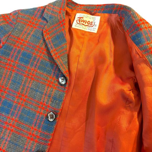 Vintage Twigs Boys Plaid Suit Jacket SZ 6 Retro KidCore Formal Preppy Dapper - Picture 4 of 6